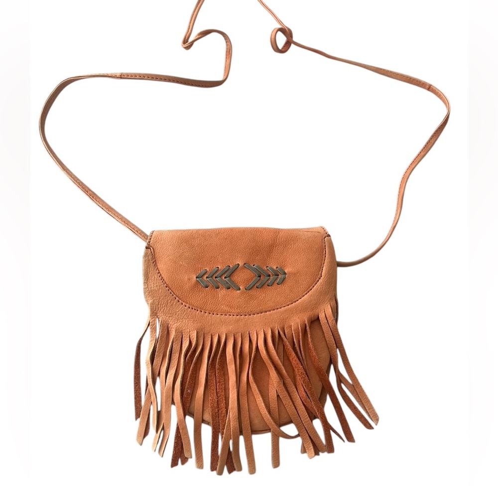 Tan Fringe Crossbody Bag